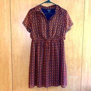 Enfocus Studio 12 dress brown navy print ties